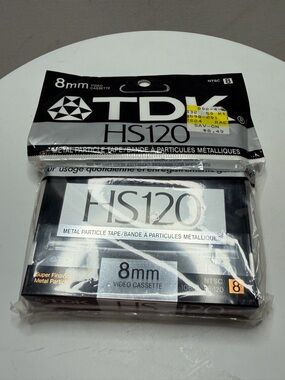 TDK HS120 8mm Video Cassette - Silver/Black